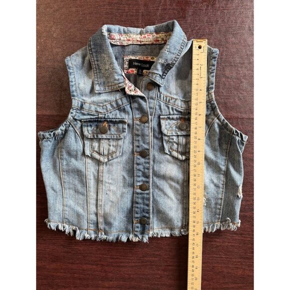New Look Girls Demin Vest Jacket Medium - Picture 9 of 9